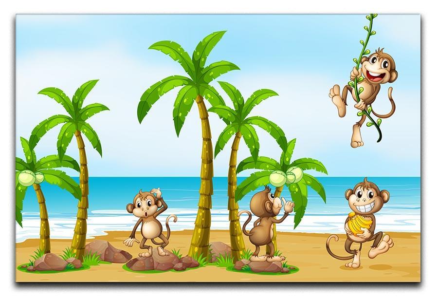 monkeys on the beach Canvas Print or Poster  - Canvas Art Rocks - 1