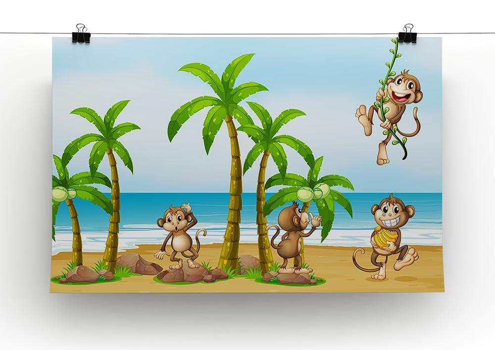monkeys on the beach Canvas Print or Poster - Canvas Art Rocks - 2