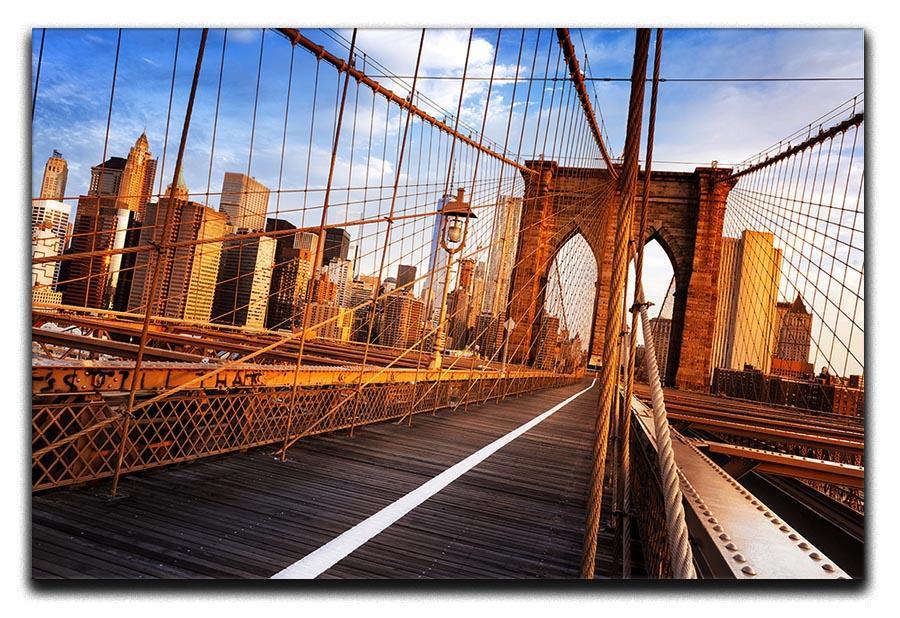 morning on the famous Brooklyn Bridge Canvas Print or Poster  - Canvas Art Rocks - 1