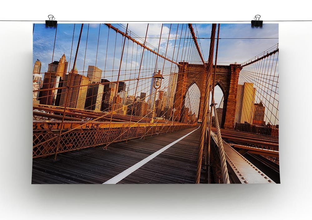 morning on the famous Brooklyn Bridge Canvas Print or Poster - Canvas Art Rocks - 2