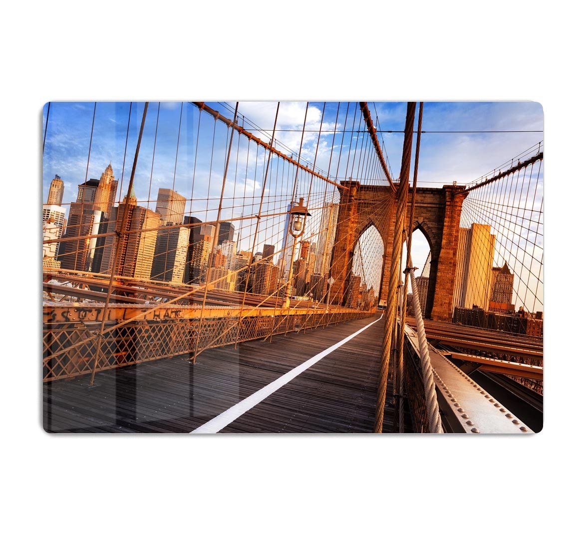 morning on the famous Brooklyn Bridge HD Metal Print