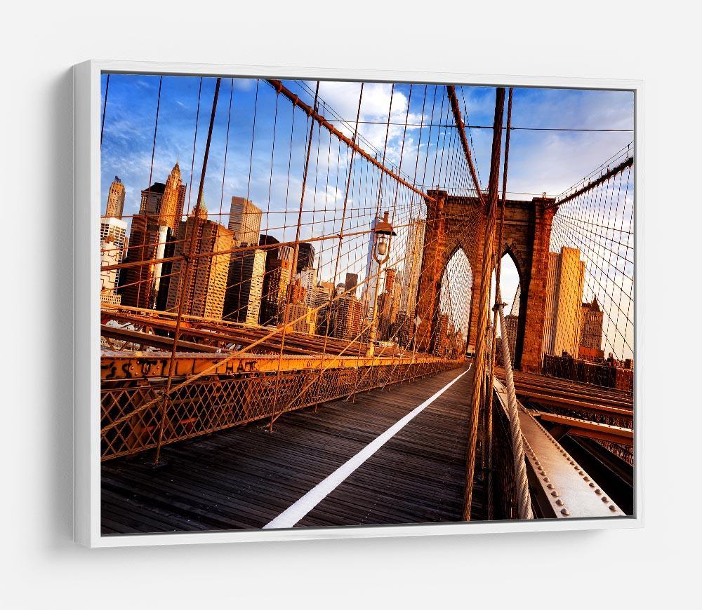 morning on the famous Brooklyn Bridge HD Metal Print