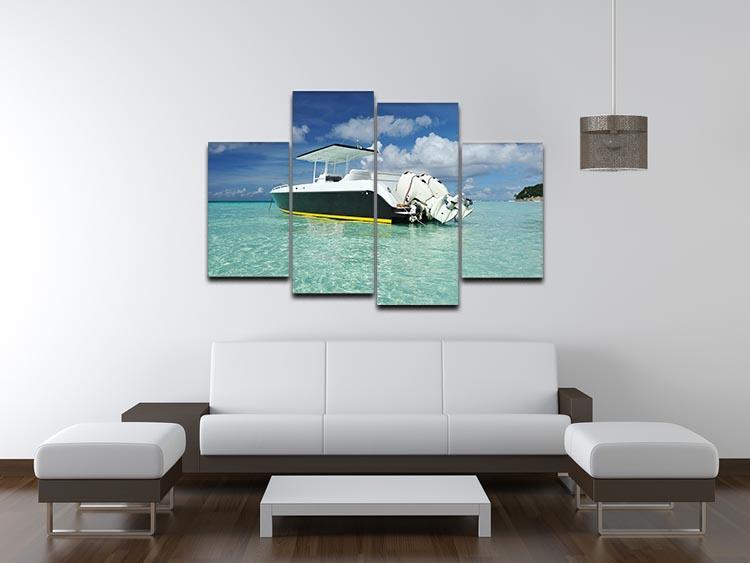 motor boat at Boracay island 4 Split Panel Canvas  - Canvas Art Rocks - 3