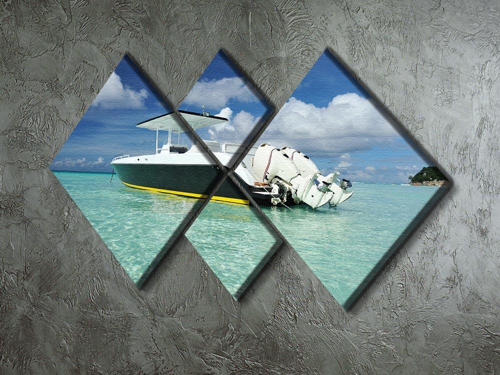 motor boat at Boracay island 4 Square Multi Panel Canvas  - Canvas Art Rocks - 2