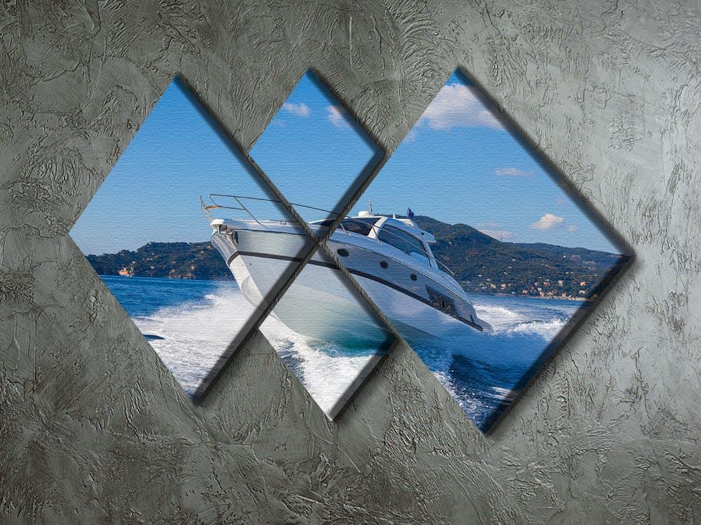 motor boat yachts Italy 4 Square Multi Panel Canvas  - Canvas Art Rocks - 2
