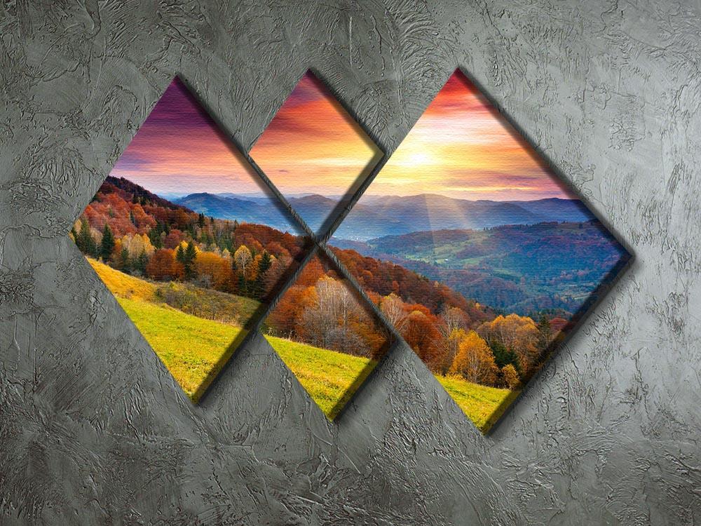 mountain autumn landscape 4 Square Multi Panel Canvas  - Canvas Art Rocks - 2