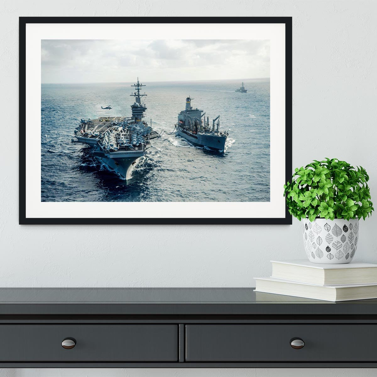 navy crossing the ocean Framed Print - Canvas Art Rocks - 1