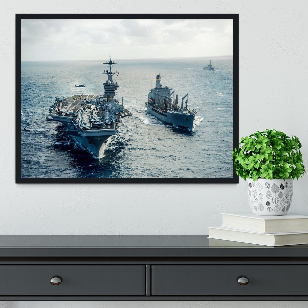 navy crossing the ocean Framed Print - Canvas Art Rocks - 2