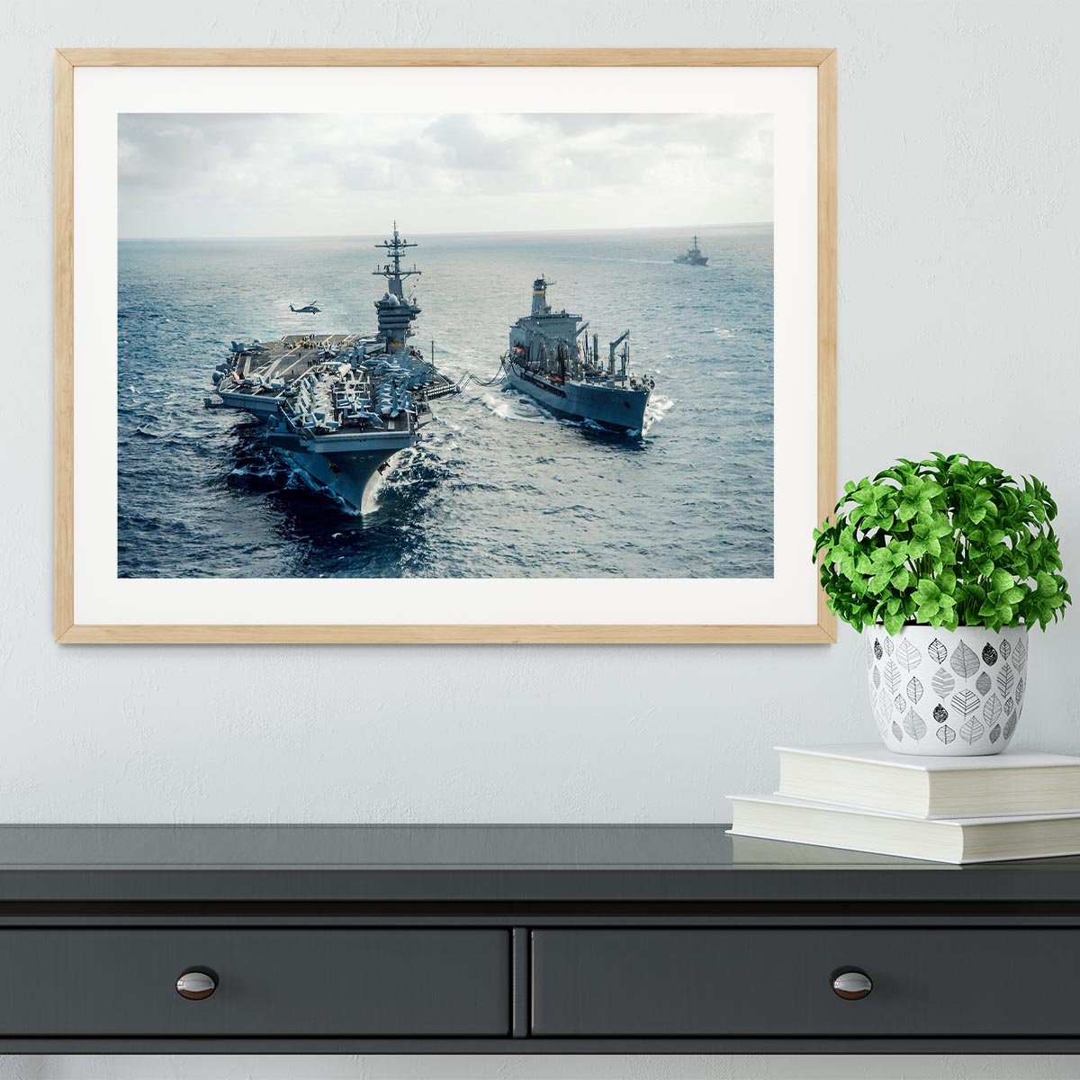 navy crossing the ocean Framed Print - Canvas Art Rocks - 3