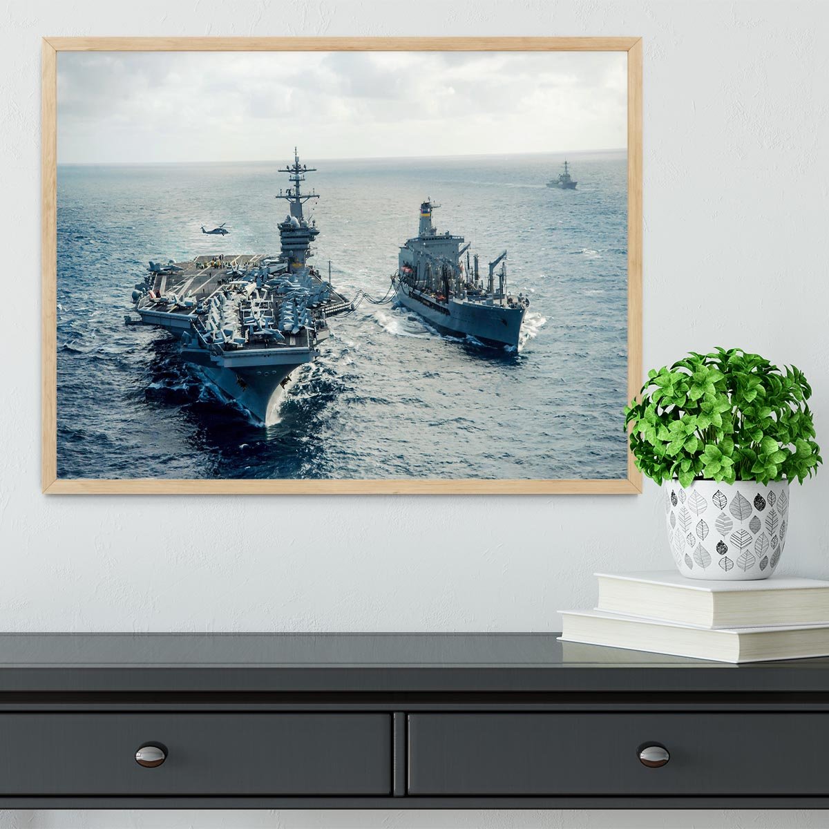 navy crossing the ocean Framed Print - Canvas Art Rocks - 4