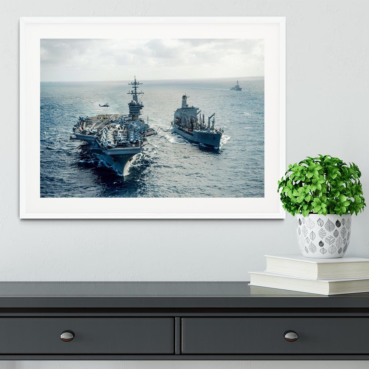 navy crossing the ocean Framed Print - Canvas Art Rocks - 5