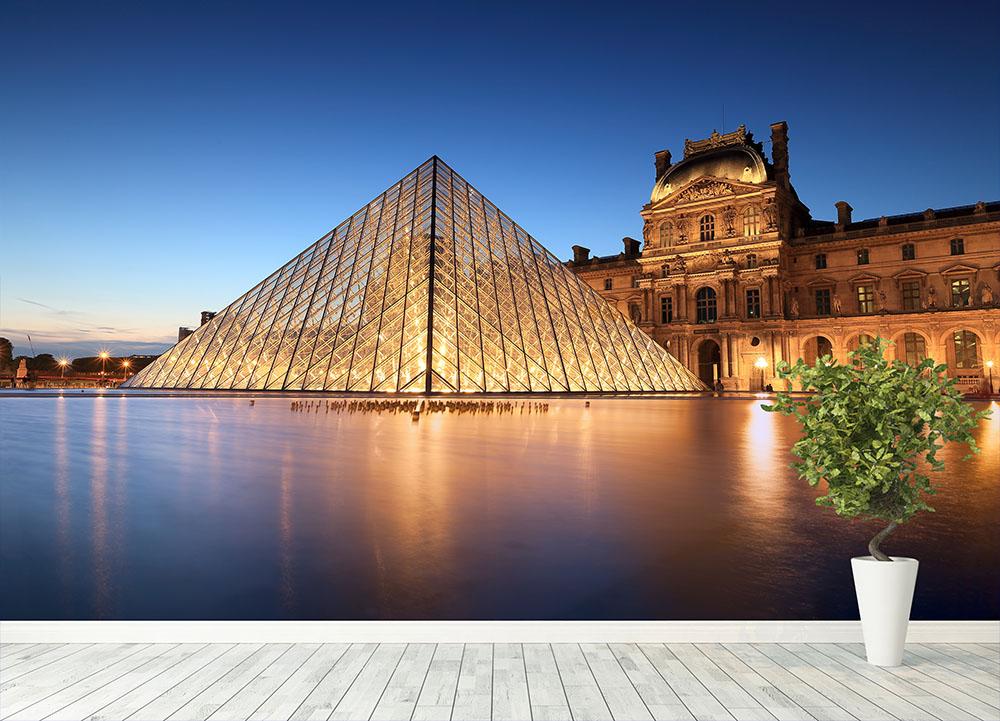 night scene of the Louvre Museum Wall Mural Wallpaper - Canvas Art Rocks - 4