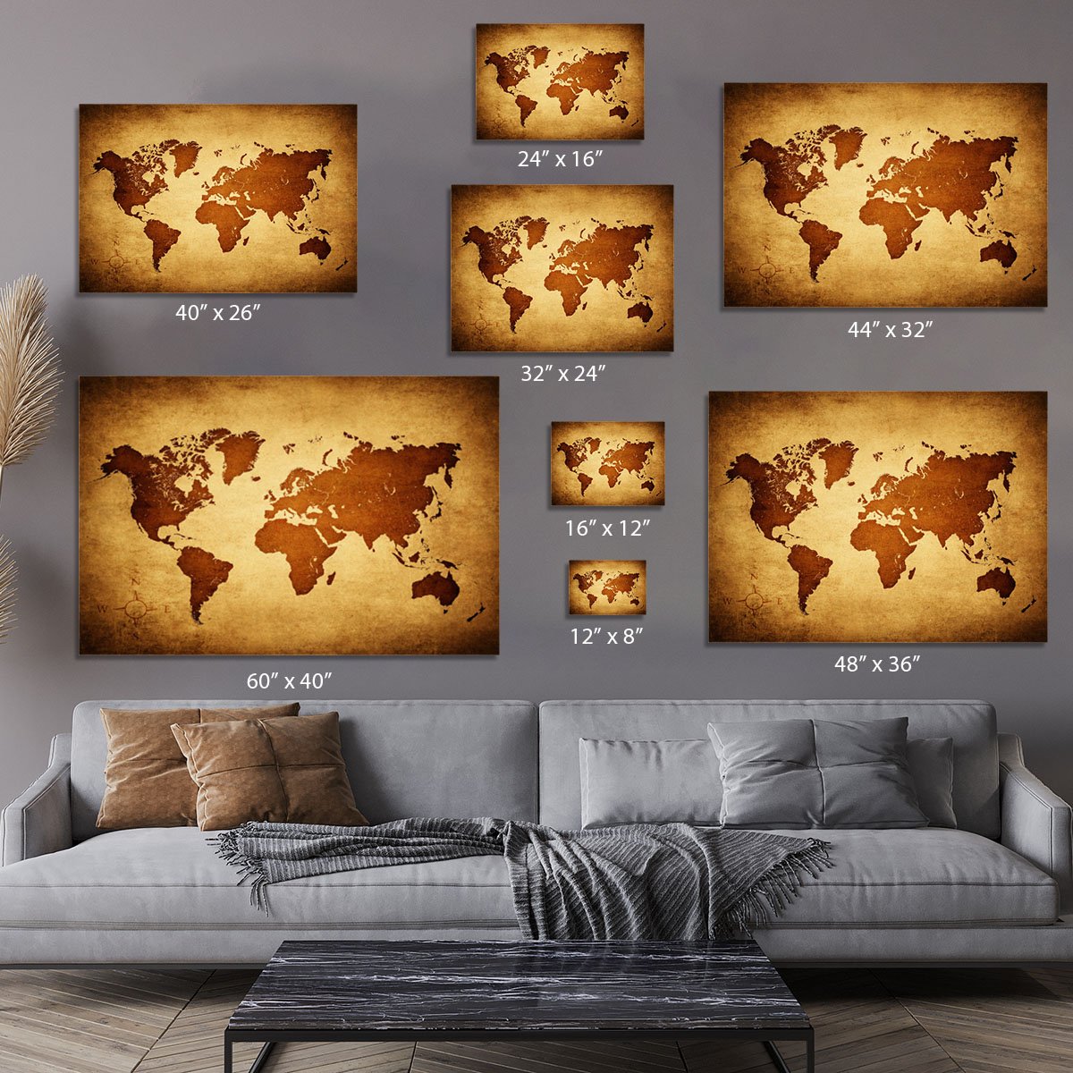 old map of the world Canvas Print or Poster