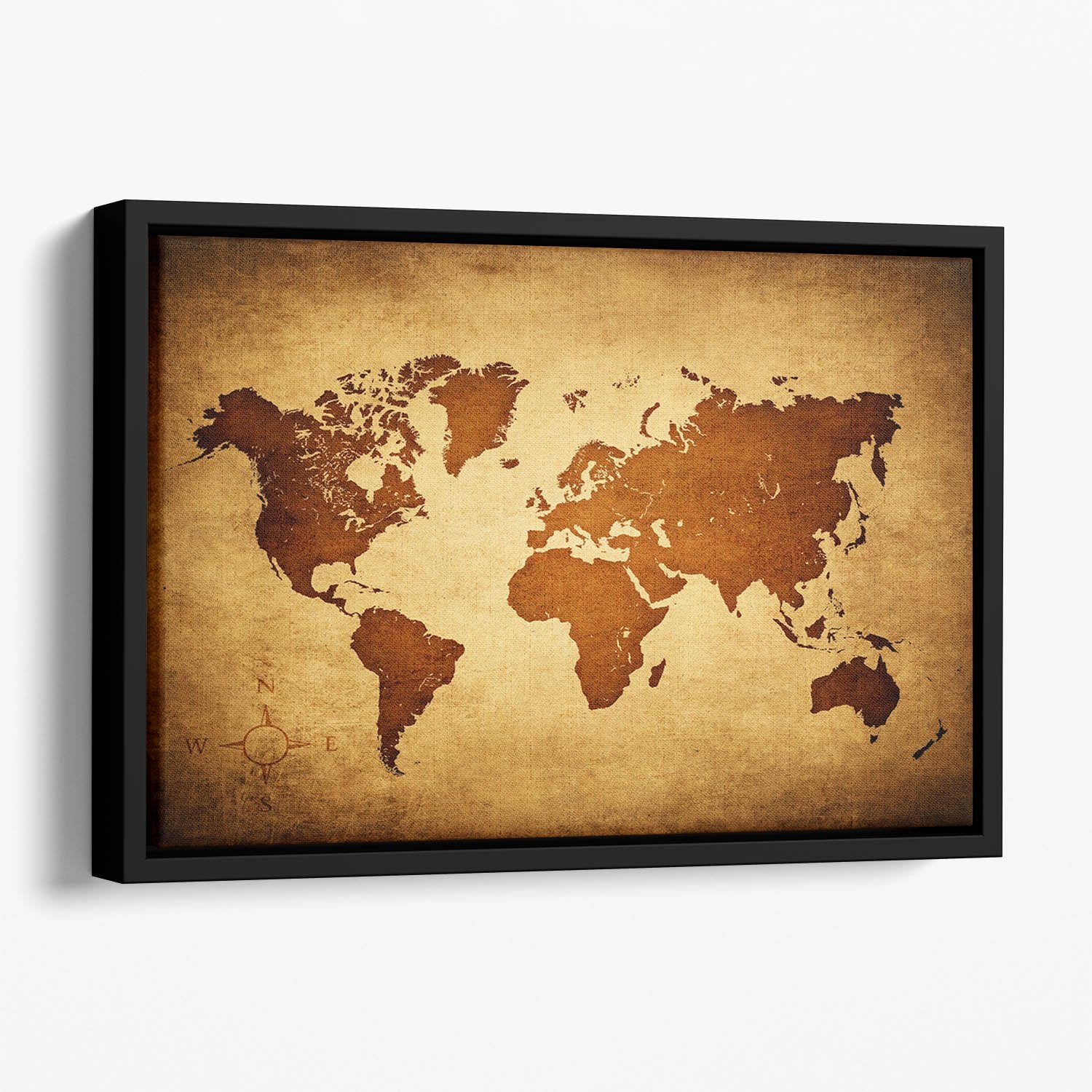 old map of the world Floating Framed Canvas