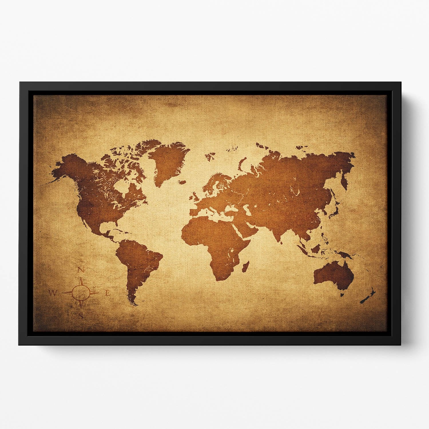 old map of the world Floating Framed Canvas