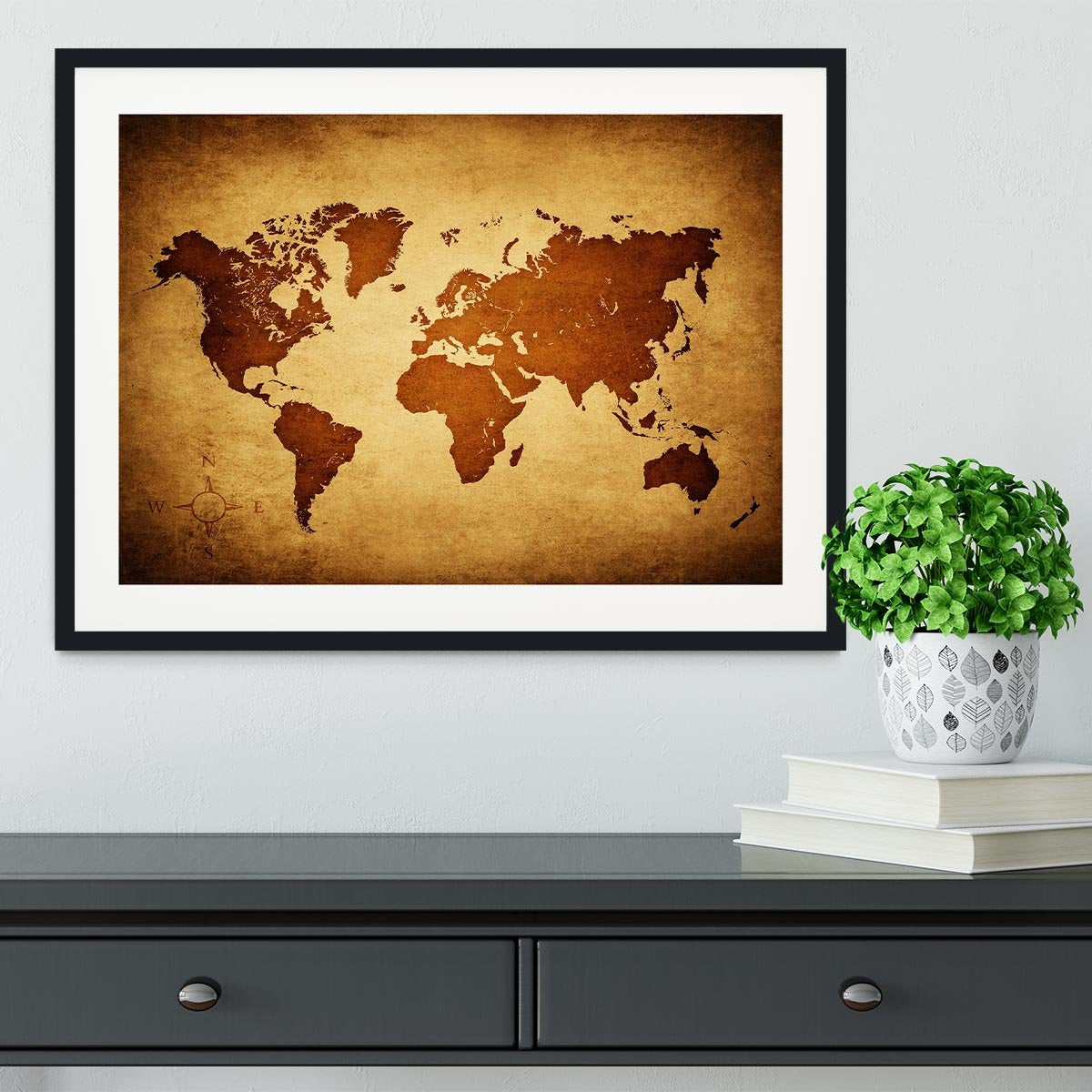 old map of the world Framed Print - Canvas Art Rocks - 1