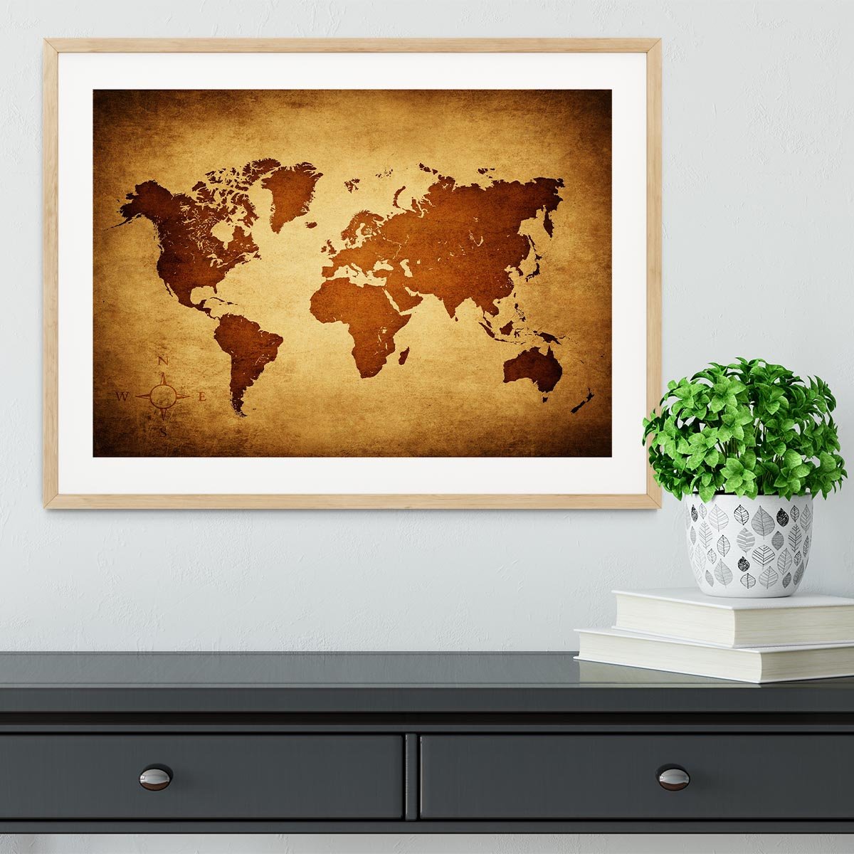 old map of the world Framed Print - Canvas Art Rocks - 3