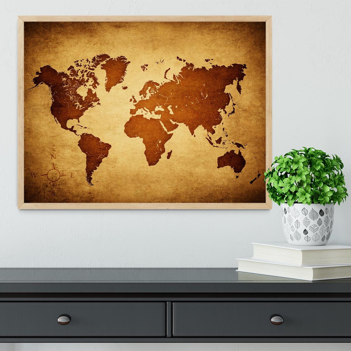 old map of the world Framed Print - Canvas Art Rocks - 4