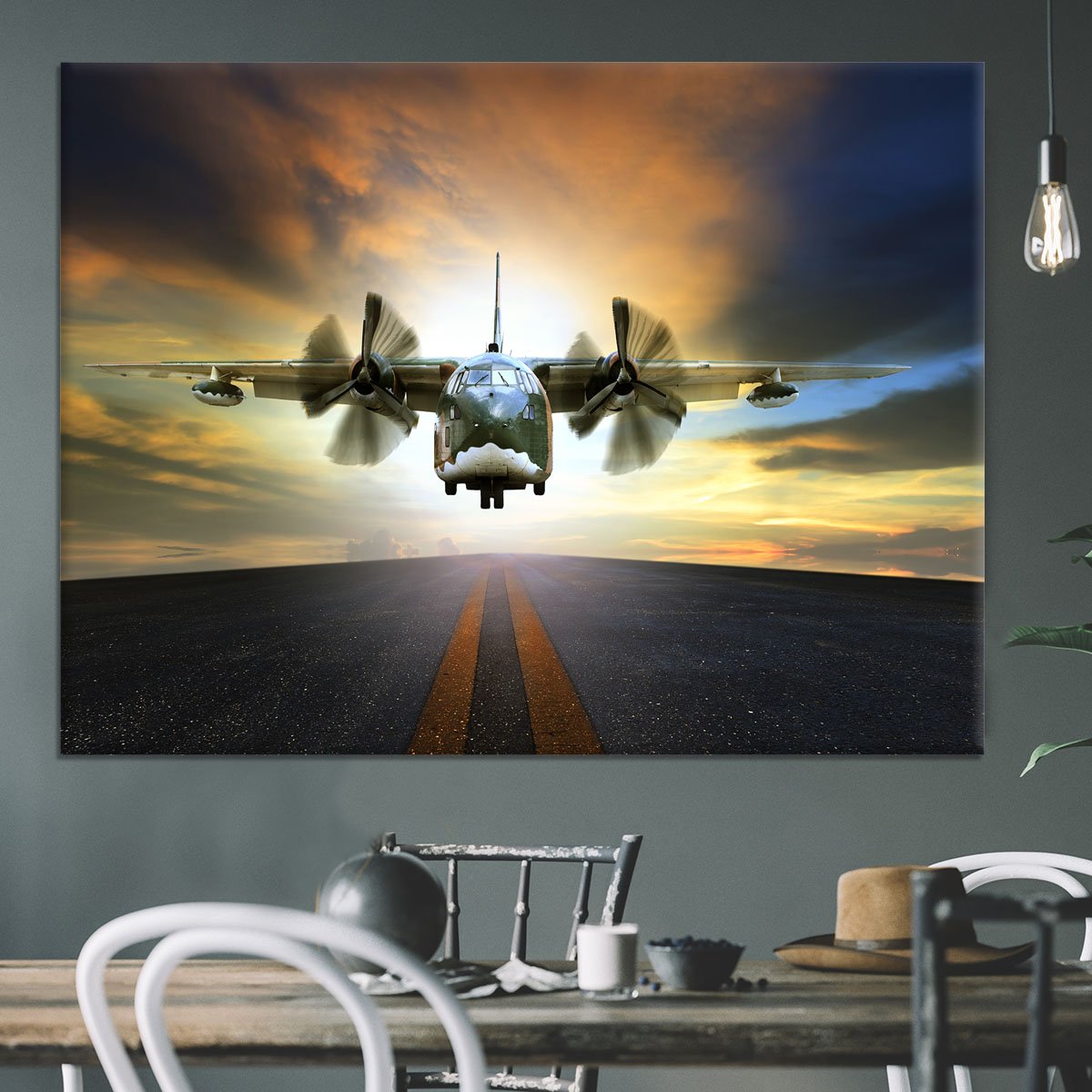 old military container plane Canvas Print or Poster