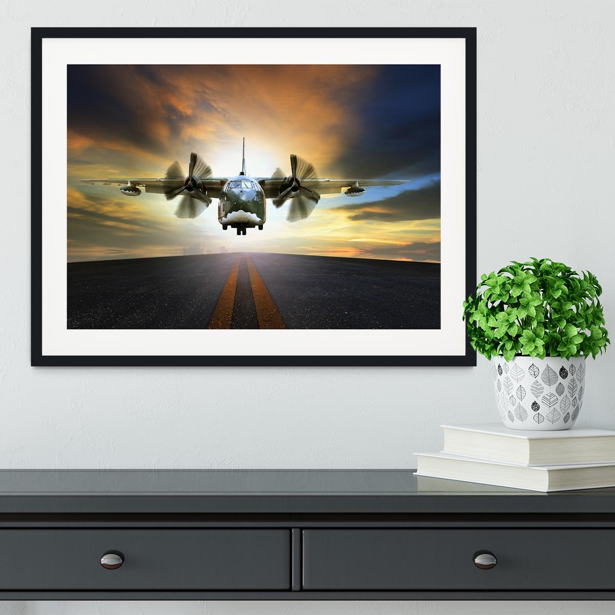 old military container plane Framed Print - Canvas Art Rocks - 1