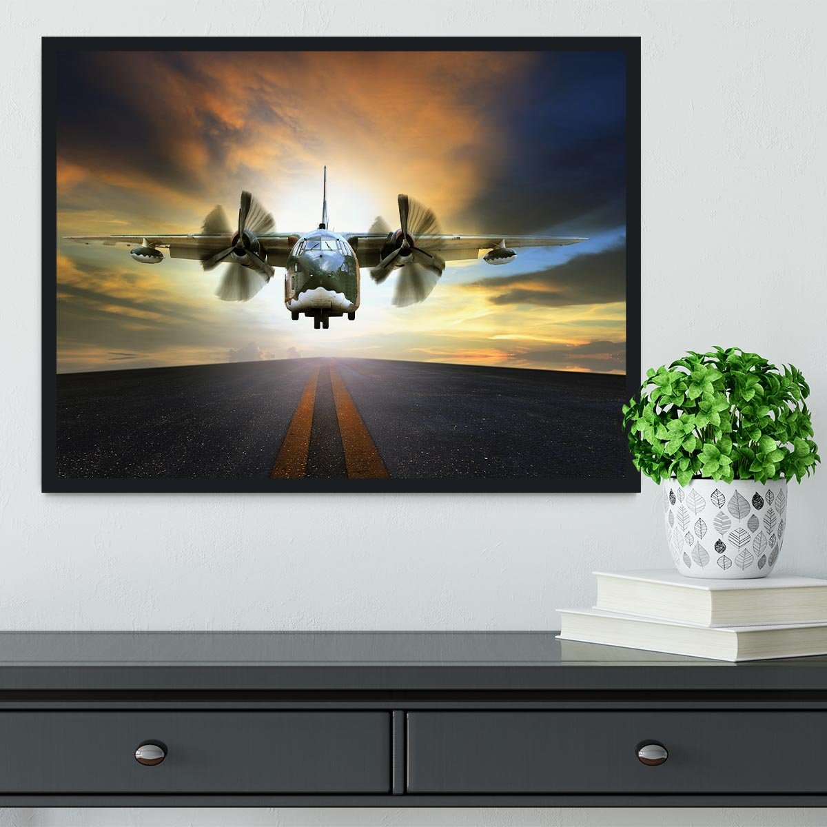 old military container plane Framed Print - Canvas Art Rocks - 2