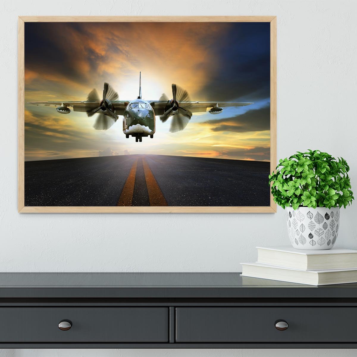 old military container plane Framed Print - Canvas Art Rocks - 4