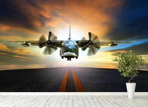 old military container plane Wall Mural Wallpaper - Canvas Art Rocks - 4