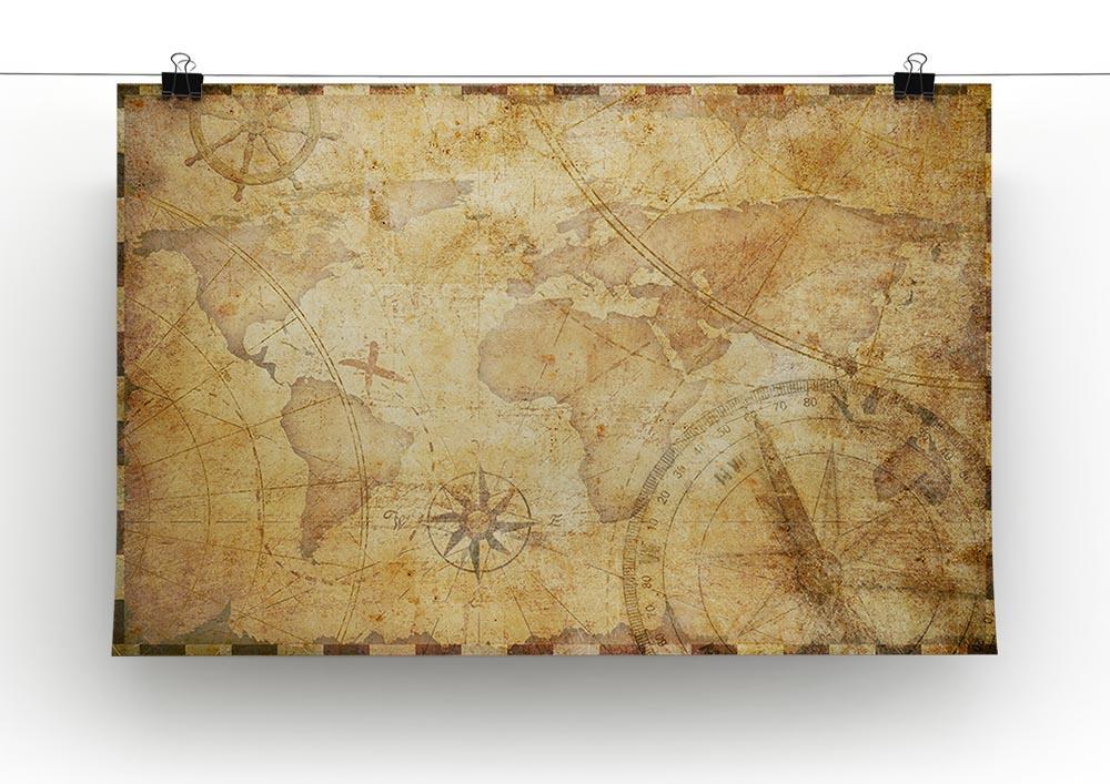 old nautical treasure map illustration Canvas Print or Poster - Canvas Art Rocks - 2