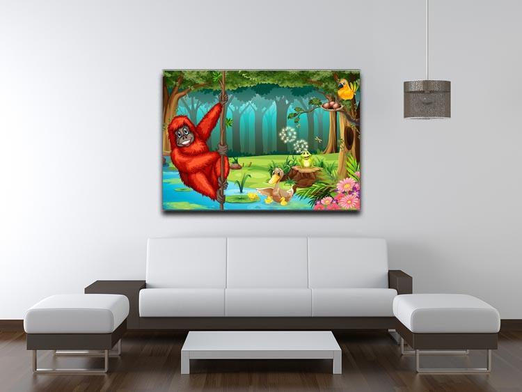 orangutan swinging in the jungle Canvas Print or Poster - Canvas Art Rocks - 4