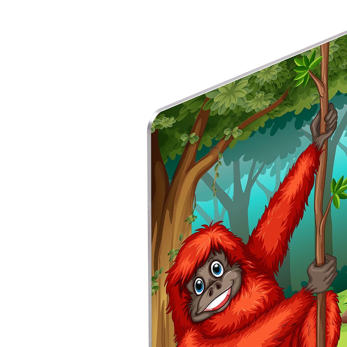 orangutan swinging in the jungle HD Metal Print - Canvas Art Rocks - 4