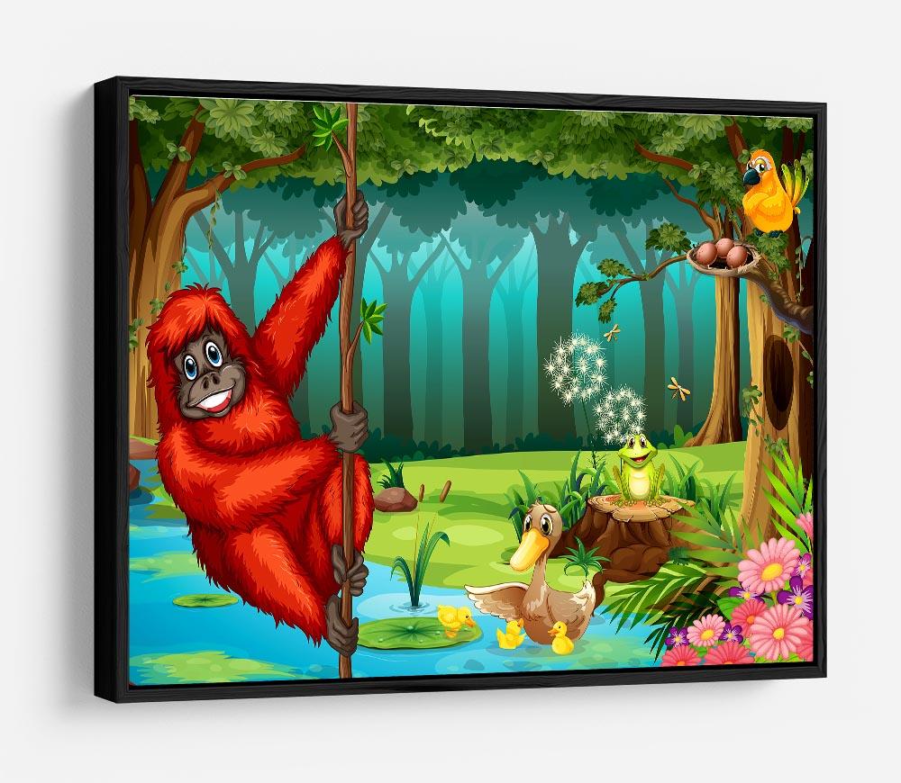 orangutan swinging in the jungle HD Metal Print - Canvas Art Rocks - 6
