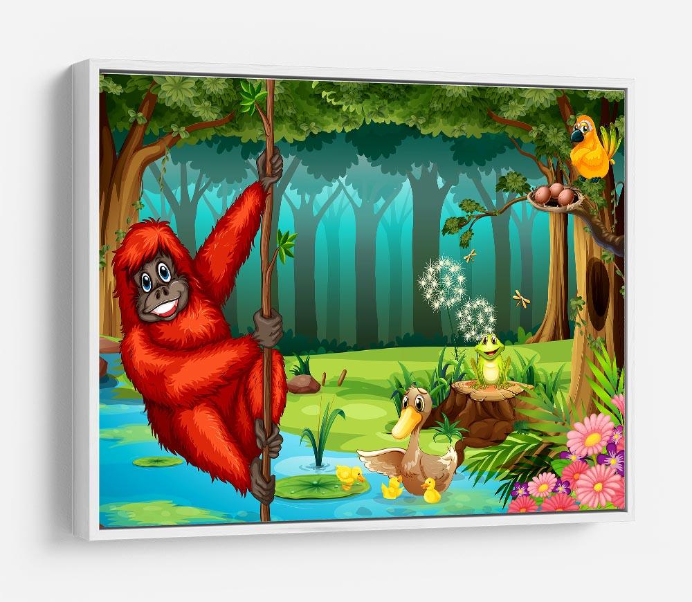 orangutan swinging in the jungle HD Metal Print - Canvas Art Rocks - 7