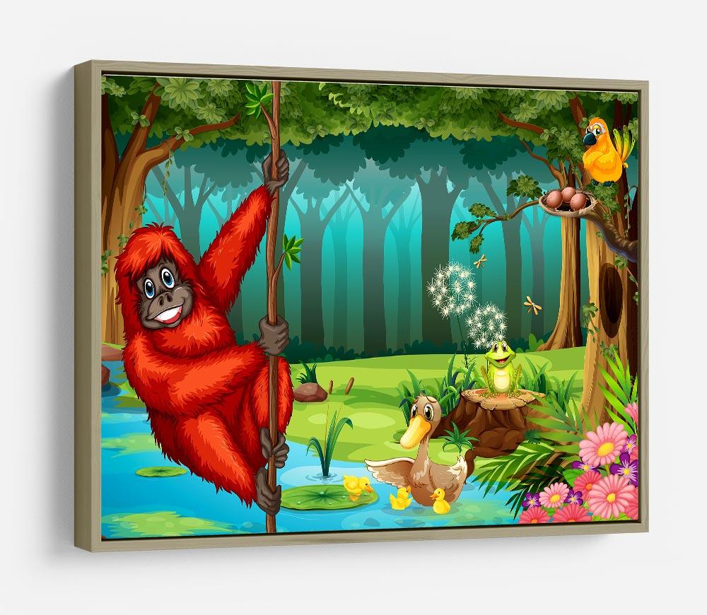 orangutan swinging in the jungle HD Metal Print - Canvas Art Rocks - 8
