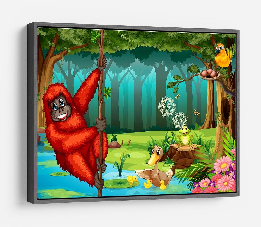 orangutan swinging in the jungle HD Metal Print - Canvas Art Rocks - 9