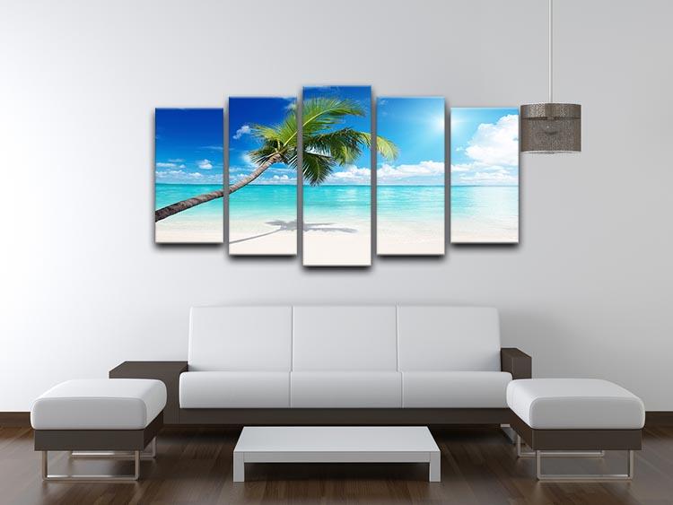 palm and beach 5 Split Panel Canvas - Canvas Art Rocks - 3