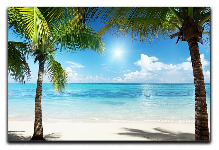 palms and beach Canvas Print or Poster - Canvas Art Rocks - 1