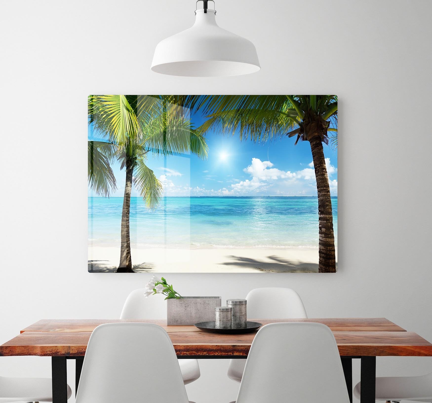 palms and beach HD Metal Print - Canvas Art Rocks - 2