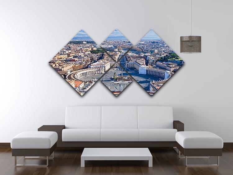 panorama of St.Peter Square 4 Square Multi Panel Canvas  - Canvas Art Rocks - 3