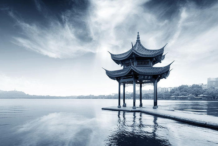 pavilion on the west lake Wall Mural Wallpaper