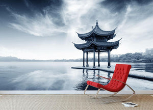 pavilion on the west lake Wall Mural Wallpaper - Canvas Art Rocks - 2