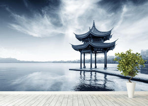 pavilion on the west lake Wall Mural Wallpaper - Canvas Art Rocks - 4
