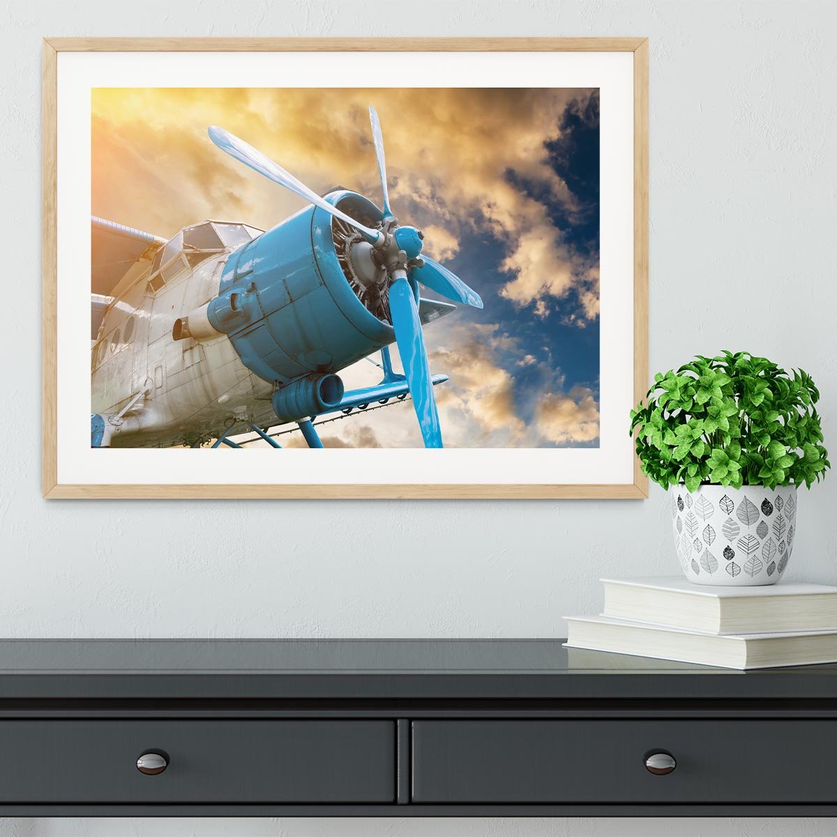 plane with propeller Framed Print - Canvas Art Rocks - 3