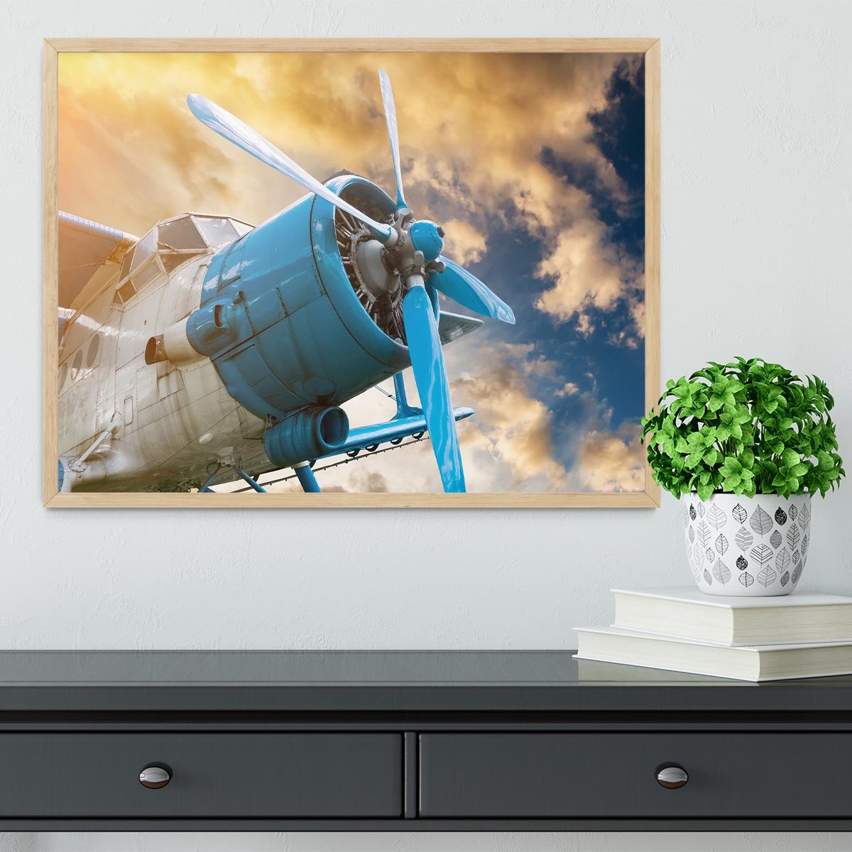 plane with propeller Framed Print - Canvas Art Rocks - 4