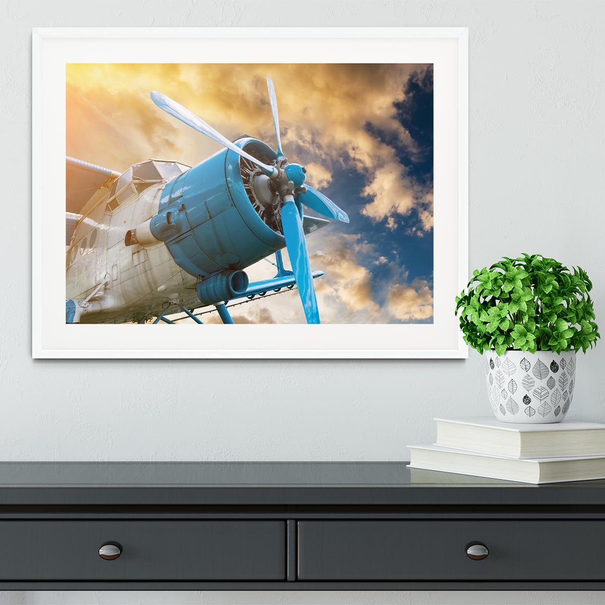 plane with propeller Framed Print - Canvas Art Rocks - 5