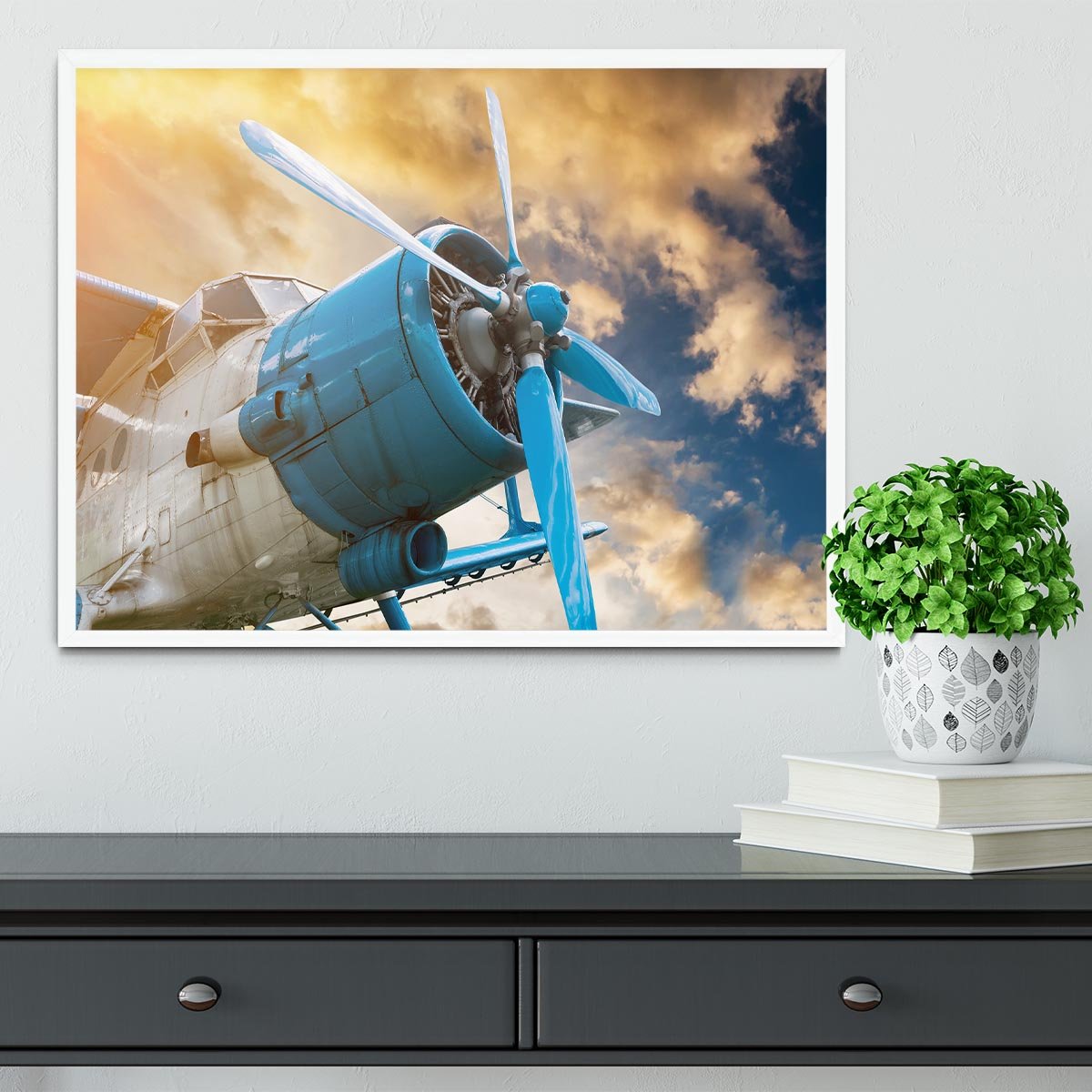 plane with propeller Framed Print - Canvas Art Rocks -6