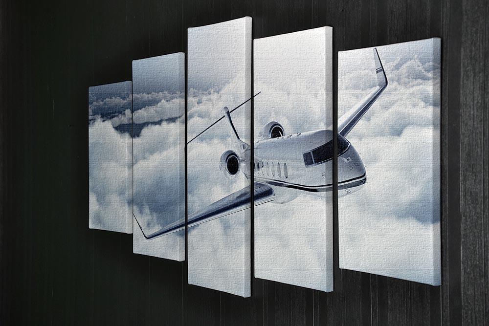 private jet flying over the earth 5 Split Panel Canvas  - Canvas Art Rocks - 2