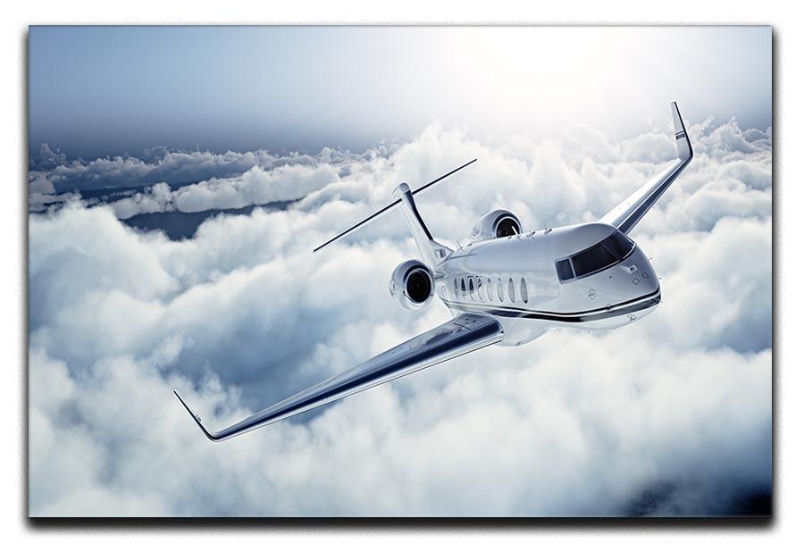 private jet flying over the earth Canvas Print or Poster  - Canvas Art Rocks - 1