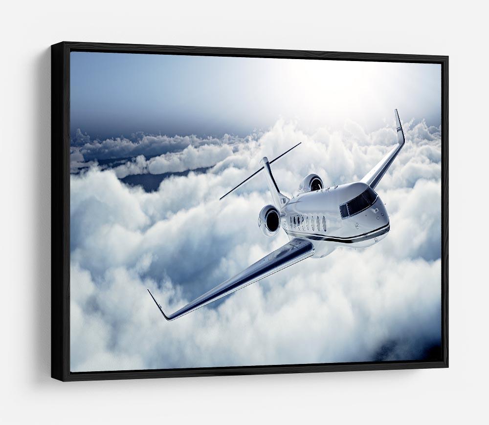 private jet flying over the earth HD Metal Print
