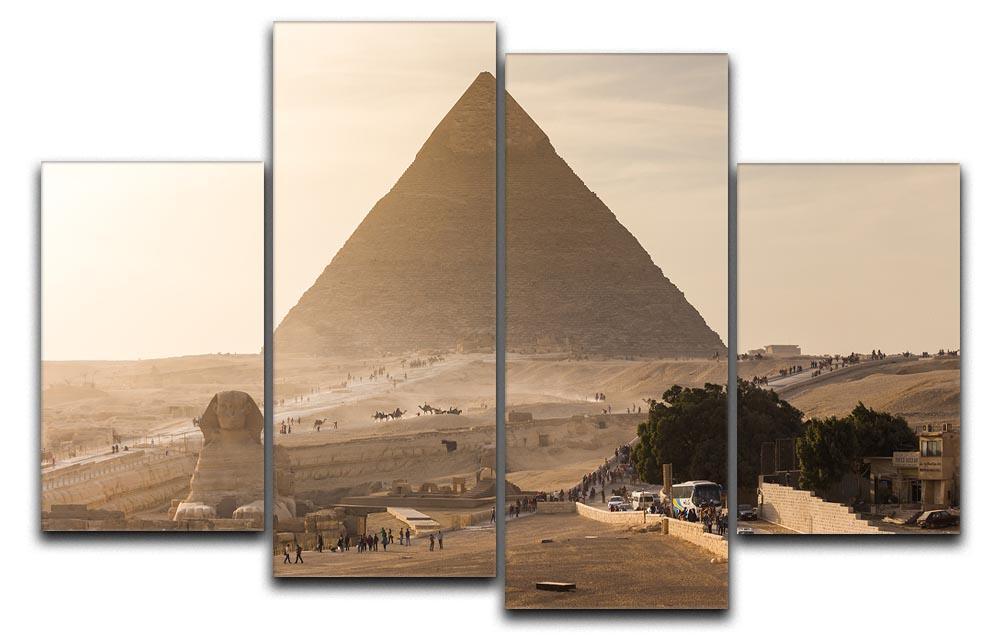 pyramid of Giza in Egypt 4 Split Panel Canvas  - Canvas Art Rocks - 1