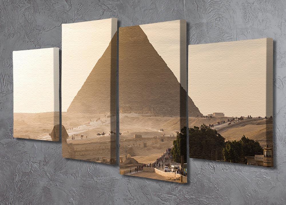 pyramid of Giza in Egypt 4 Split Panel Canvas  - Canvas Art Rocks - 2
